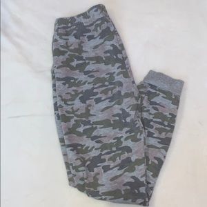 Grey and pink, camo sweatpants